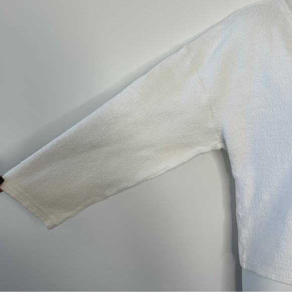 MADEWELL White Textured Tie-Front Top Size XL Classic Capsule Wardrobe Staple - Picture 3 of 8